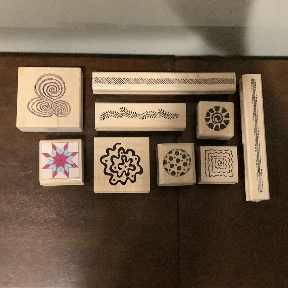 9 Assorted Craft Design Rubber Stamps 🖍